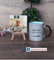 Anneanneye Hediye Fotoğraflı Dekoratif Taş, Kupa Bardak Beyaz Hediye (Model 9)