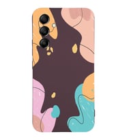PrintiFy Samsung Galaxy A24 Uyumlu Lansman Kılıf Karışık Renkler Tasarımlı İçi Kadife Kapak (Mürdüm)