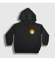 Presmono Unisex Çocuk Beyaz Dogecoin Bitcoin Kapüşonlu Sweatshirt 263487tt (Siyah)