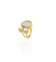 Kadir Jewellery 22 Ayar Altın Kaplama Kadın Zirkon Taşlı Yüzük-El İşçiliği Ve Özel Tasarım (Gri)