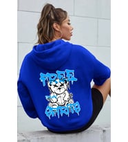 Free Grafiti Sırt Baskılı Sweatshirt (Mavi)
