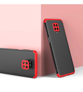 Xiaomi Redmi Note 9 Pro Kılıf Zore Ays Full Koruma Kılıf (Siyah-Kırmızı)