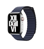 Apple Watch 7/8/9 41mm Kordon Deri Loop Kordon (Lacivert)