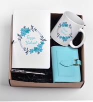 Kadınlara Özel Cüzdan İsimli Kupa Bardak Defter ve Kalem Hediye Set (Yeşil)