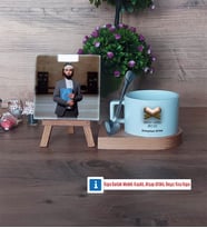 Kuran Kursu Hocası Fotoğraflı Dekoratif Taş, Kupa Bardak Beyaz Hediye (Model 8)