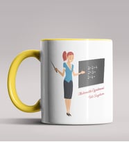 Kişiye Özel Matematik Öğretmeni Tasarımlı Siyah Renk Kupa 3 (Sarı)