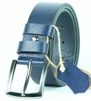 Hakiki Manda Derisi Erkek Kemer 4 Cm Kot Kumaş Pantolon Spor Kemer (Lacivert)