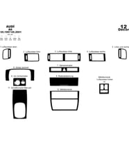 Meriç® Audi A6 Ön Torpido Kaplama Maun 12 Parça 1997-2001 (Piano Black)