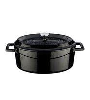 Lava Döküm Oval Tencere. Trendy Serisi Ölçü 21x25cm. (Siyah)