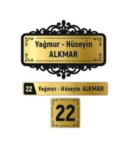 Kişiye Özel Kapı İsimliği Kapı Numarası & Posta Kutusu İsimliği (Gold)