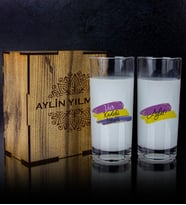 eJOYA Kişiye Özel Kutusunda 2'li Rakı Bardağı Hediye Seti 107147 (Kırmızı)