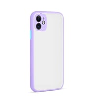 Apple iPhone 12 Mini Kılıf Zore Hux Düğme ve Kapak Zıt Renk Kılıf (Lila)