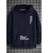 Belive in Yourself Baskılı Oversize Sweatshirt (Lacivert)