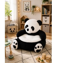 Panda Peluş Bebek Çocuk Koltuğu (Siyah - Beyaz)