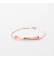 Tarih bileklik 925 ayar gümüş bileklik 2 adet (Kişiye özel hazırlanır) (Rose)