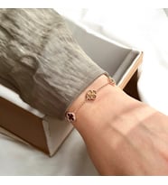 VAN CLEEF YONCA ŞANS BİLEKLİK  925 Ayar Gümüş Bileklik (Kahverengi)