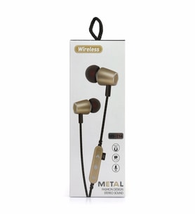 MS-T14 TF Kart Destekli Mıknatıslı Sporcu Metal Bluetooth Kulak içi Kulaklık (Altın)