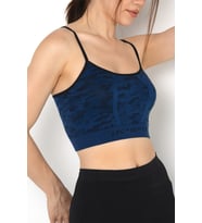 Miorre Seamless Dikişsiz Crop Tişört-111 (Lacivert)