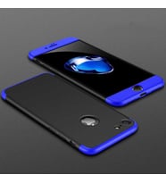 Apple iPhone 6 Plus Kılıf Zore Ays Full Koruma Kılıf (Siyah-Mavi)