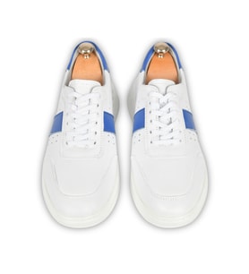 DeepSEA Erkek  Bağcıklı Ortopedik Poli Taban Orjinal Deri Spor Sneaker Ayakkabı 2509956 (Beyaz)