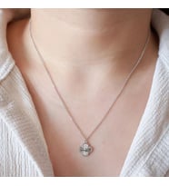 VAN CLEEF KOLYE KALEMLİ MODEL GOLD VE GÜMÜŞ RENK YONCA KOLYE  925 AYAR GÜMÜŞ KOLYE (Gümüş)