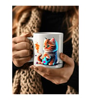 Kedi Baskılı 3D Tasarım Seramik Kupa Mug - Hediyelik Kupa Bardak (08)