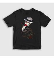 Presmono Unisex Çocuk Beyaz Muzan Kibutsuji Anime Demon Slayer Kimetsu No Yaiba T-Shirt 308721tt (Siyah)
