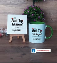 Acil Tıp Teknisyeni Dekoratif Taş, Kupa Bardak Kırmızı Hediye (Model 13)