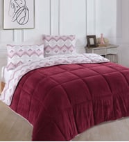 Formeya Tek Kişilik Lüx Wellsoft Yorgan Çift Taraflı Yastık Kılıflı 155x215 cm Yorgan (Bordo)