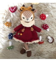 Amigurumi isme özel oyuncak geyik (Kırmızı)