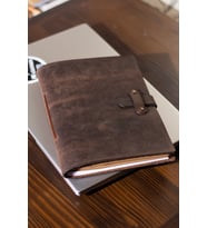 El Yapımı Gerçek Deri A5 Defter / Ajanda (Kestane)