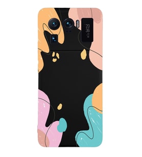 PrintiFy Xiaomi Mi11 Ultra Uyumlu Lansman Kılıf Karışık Renkler Tasarımlı İçi Kadife Kapak (Siyah)
