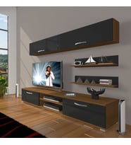 Decoraktiv Eko 5 Mdf Dvd Tv Ünitesi Tv Sehpası (Siyah - Ceviz)