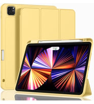 Apple iPad Pro 12.9 4. Nesil ve 3. Nesil Kılıf Pen Charge Kalem Bölmeli 2018 - 2 (Sarı)