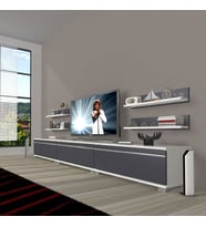 Decoraktiv Eko 270R Mdf Tv Ünitesi Tv Sehpası (Beyaz - Antrasit)