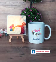 Fransızca Öğretmeni Fotoğraflı Dekoratif Taş, Kupa Bardak Beyaz Hediye (Model 1)