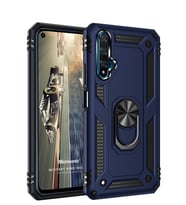 Microsonic Huawei Nova 5T Kılıf Military Ring Holder (Lacivert)