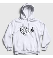 Presmono Unisex Gri Logo Opeth Kapüşonlu Sweatshirt 101100tt (Beyaz)