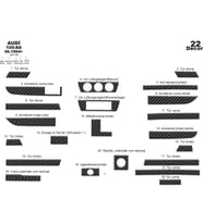 Meriç® Audi 100 A6 Ön Torpido Kaplama Maun 22 Parça 1994-1997 (Karbon)