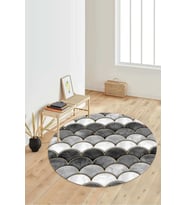 Dijital Baskılı Kaymaz Taban Yıkanabilir Yuvarlak Salon Halısı Koridor Halısı Paspas NDY-HT-1260 (Çok Renkli)