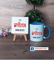 Optisyen Dekoratif Taş, Kupa Bardak Kırmızı Hediye (Model 3)