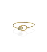 Kadir Jewellery 22 Ayar Altın Kaplama El İşçiliği Zirkon Taşlı Kadın Kelepçe Bilezik (Beyaz)