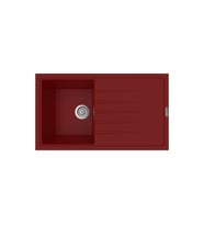 POLEX Cristalüx Granit Eviye P03 Tezgah Altı Ve Tezgah Üstü Mutfak Evyesi 85x49,5cm (Bordo)