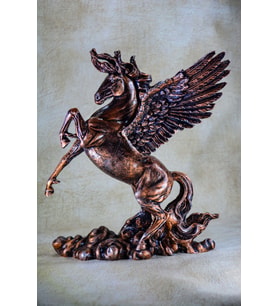 Narçiçeği Özel Tasarım Antik Yunan Pegasus At Heykel Biblo (Bronz)