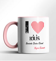 Kişiye Özel Kilis Seninle Daha Güzel Tema Siyah Renk Kupa (Pembe)