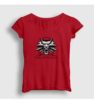 Presmono Kadın Sarı Logo Dizi Witcher T-Shirt 323261tt (Kırmızı)