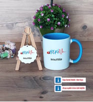 Hekim Kupa Bardak Kırmızı ve Ahşap Anahtarlık Hediye (Model 3)