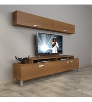 Decoraktiv Ekoflex 5 Slm Krom Ayaklı Tv Ünitesi Tv Sehpası (Ceviz)