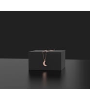 Kişiye Özel 925 Ayar Gümüş Minimal Ay Kolye (Rose)