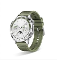 Huawei Watch GT GT2 GT3 GT4 42mm/Honor Magic 2 Kordon Lansman Kumaş Dikişli Sili (Yeşil)